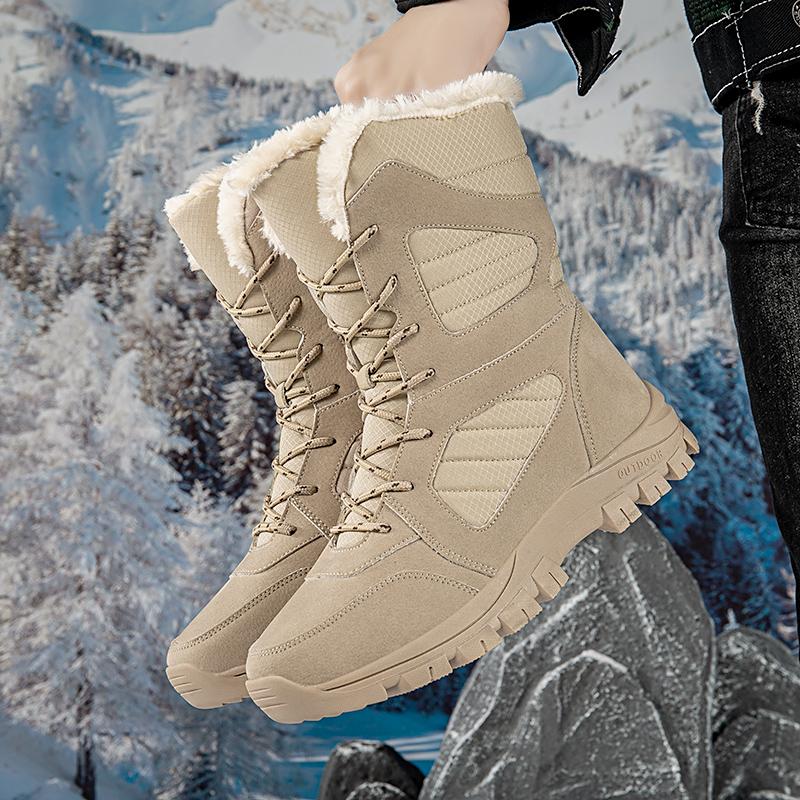 36-45 Men's Winter High Bands Boot Anti-Slip Waterproof Warm Pole Wool Warm Large Size Snow Boot Women's Shoes