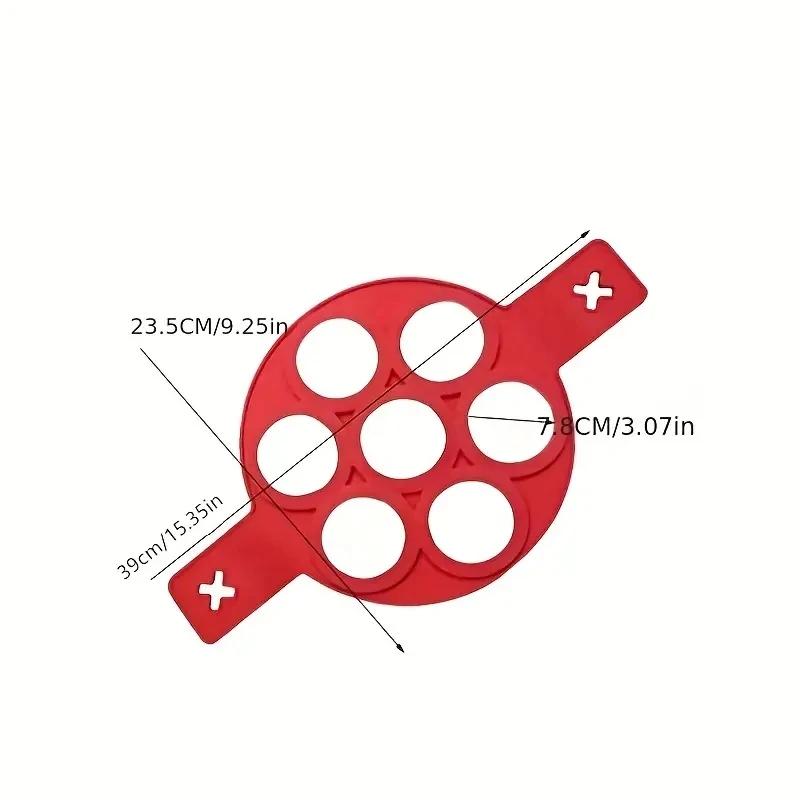 Silicone Fryer 7-Hole Baking Mold Food Grade Handle Frying Pancake Mold Home Cooking Kitchen Baking Accessories