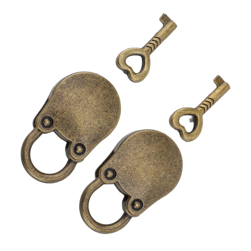 2sets Bronze Bear Shaped Padlock Zinc Alloy Storage Cabinet Padlock  For Storage Box