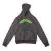European and American Trendy Brand Sp5der Spider Web Print Hooded Sweater for Men and Women Loose Heavy Fleece Hip Hop Couple Hoodie