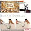 2D Flat Printing Gold Glitter Happy Birthday Party Photo Booth Background Cloth