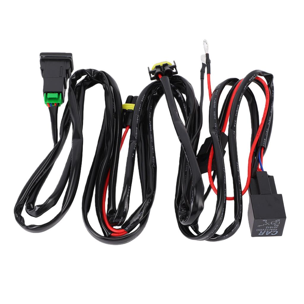 Relay Fog Lamps Socket Wire Connector 40A Heat Proof Waterproofing H11 Fog Light Relay Wiring Harness with Switch