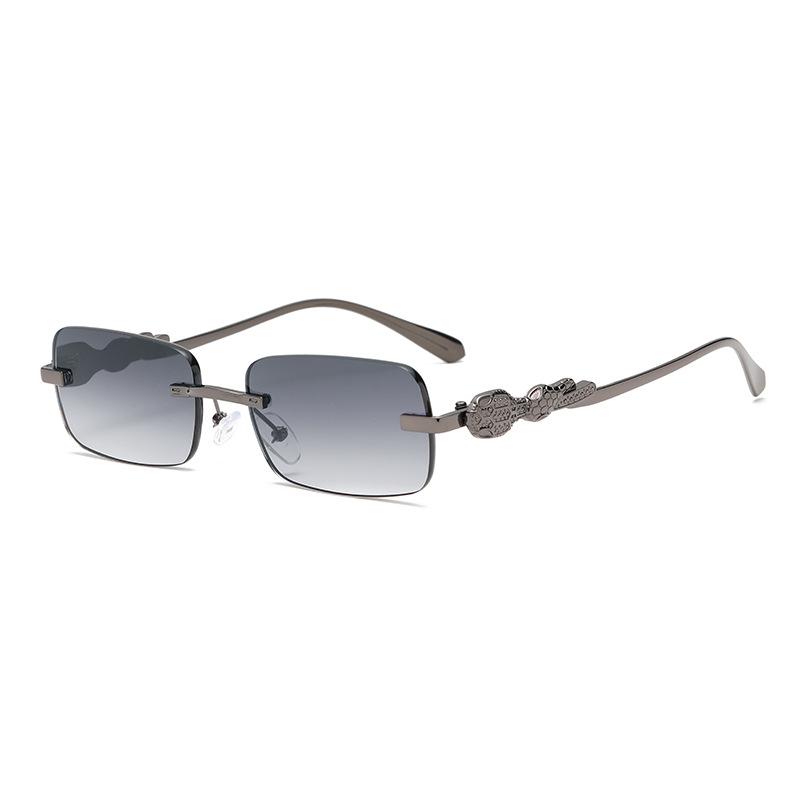 Fashion Sunshade Square Sunglasses European and American Metal Frameless Sliced Sunglasses Women
