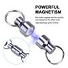 Magnetische Schnalle Fliegenfischen Magnetischer Netzlöseclip Hängender Halter Lanyard-Clip(Doppel, Silber)