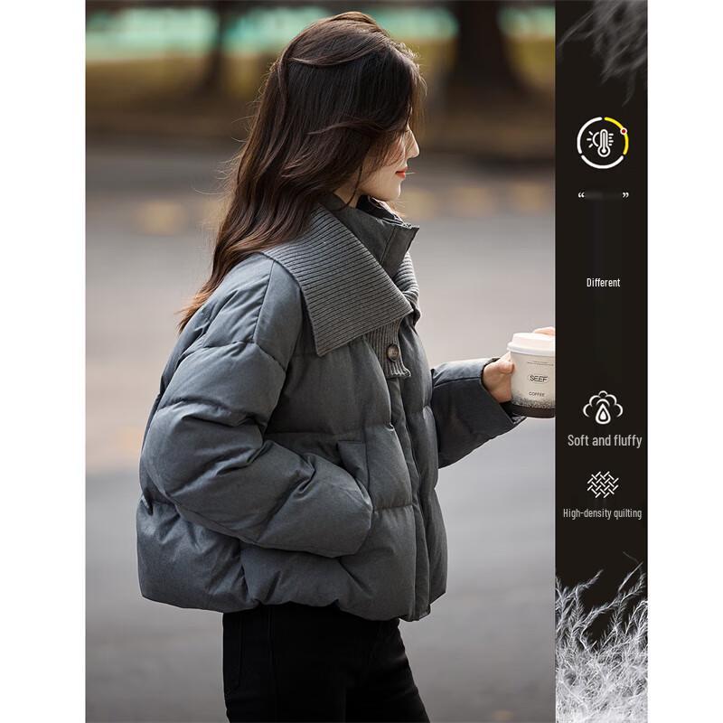 

Metallic Tech Feel Lapel Duck Down Jacket M