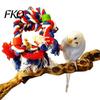Cotton Rope Bird Chew Toy Colorful Parrot Toy, Biting Cockatiel Chewing Cage Accessory for Lovebird Budgie Parakeet