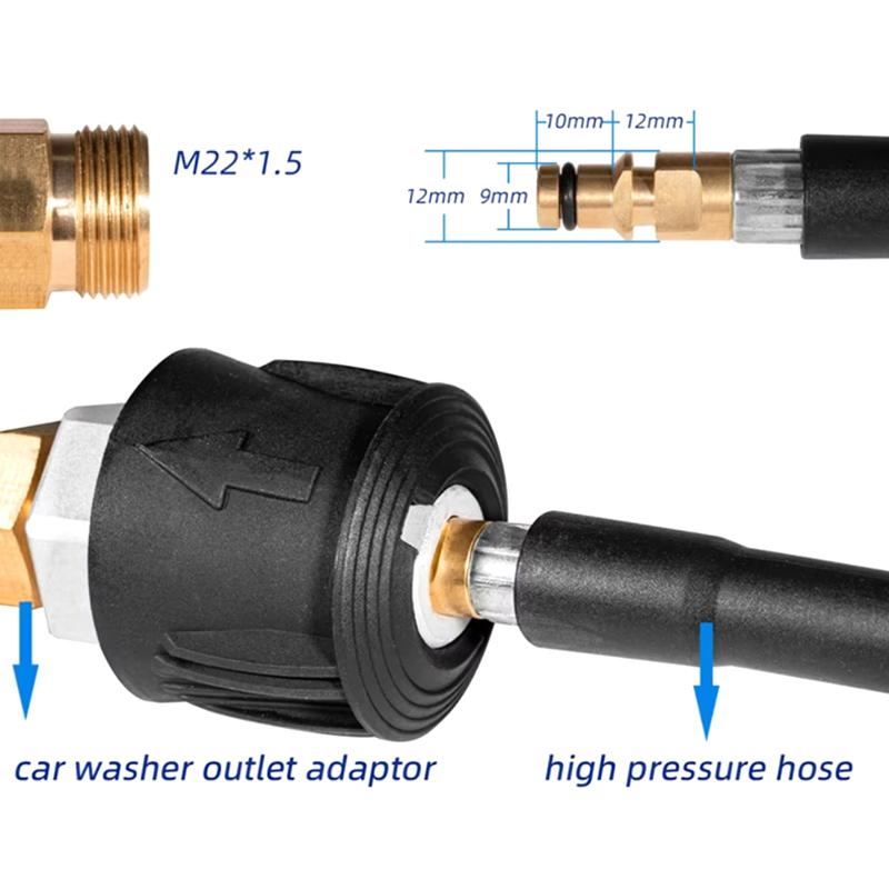 Pressure Washer Hose Connector Converter Power Washer Outlet Adapter M22 For High Pressure Washer Hose