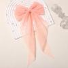 Fashion Chiffon Bow Hair Clip Elegant Women Solid Spring Clip Hair Pin Retro Bow Hairpins Simple Headband Girls Hair Accessories