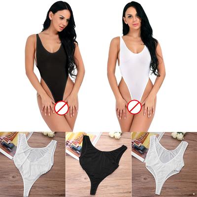 Sexy průsvitné body s vysokým střihem tanga plavky průhledné průhledné bez zad Erotické spodní prádlo ženy spodní prádlo body