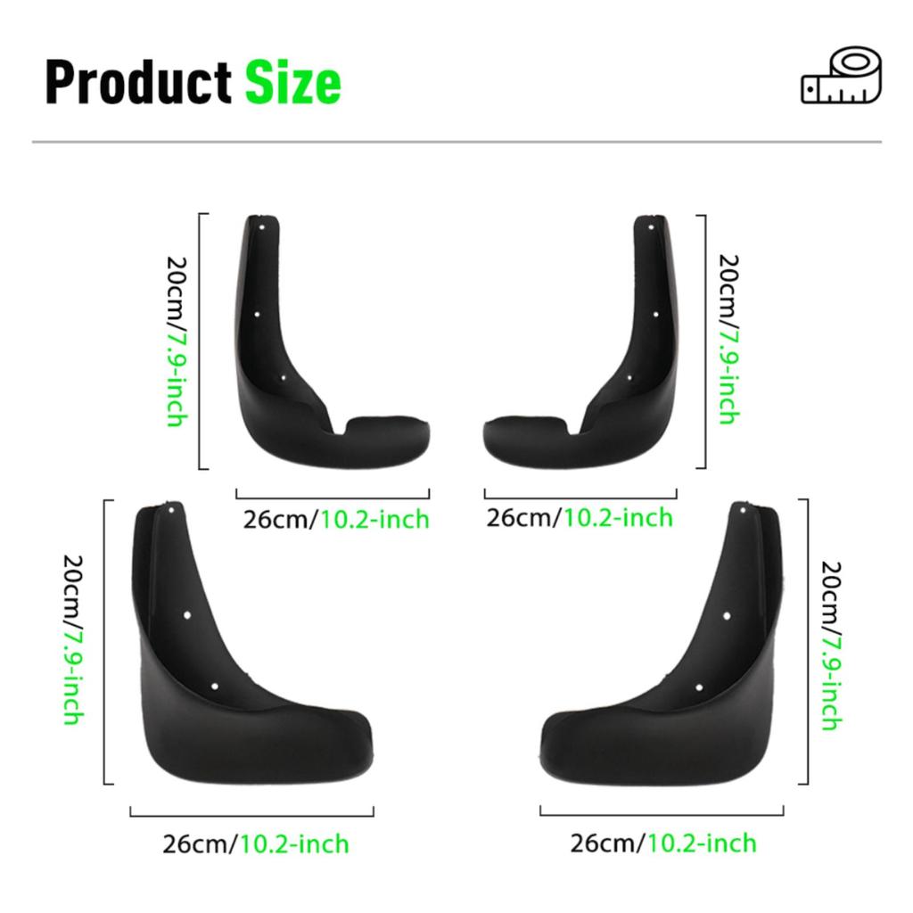 4PCS Car Mud Flaps Splash Guards Mudguards Car Mud Flaps Compatible with Citroen Picasso 2007 2008 2009 2010 2011 2012 2013 2014