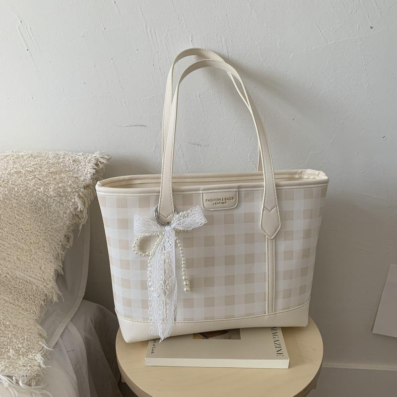 Trendy fashion contrasting colors casual commuter women's large-capacity bag simple and versatile single shoulder tote big bag