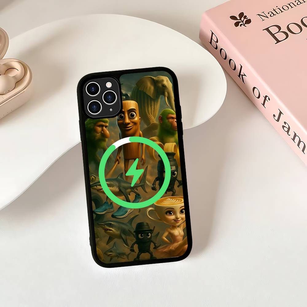 

I-ITALIANS B-Brainrot Creative Animal For Magesafe Magnetic Wireless Phone Case For IPhone 17 Pro Max Air 13 12 Mini 16 15 14 11 iPhone 16pro max
