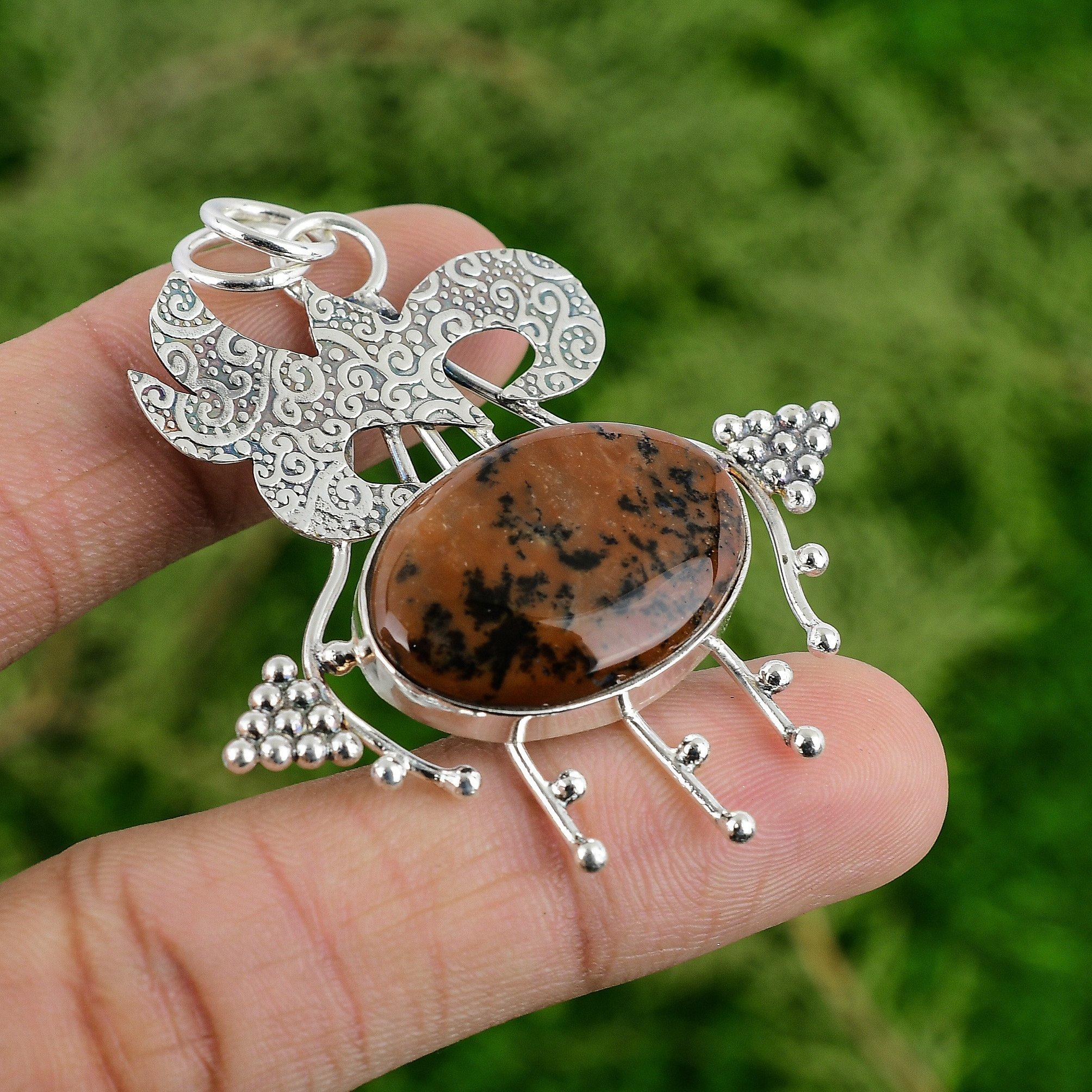 

Daughters Day Sale Honey Dendrite Opal Gemstone Bezel Pendant Jewelry 925 Silver