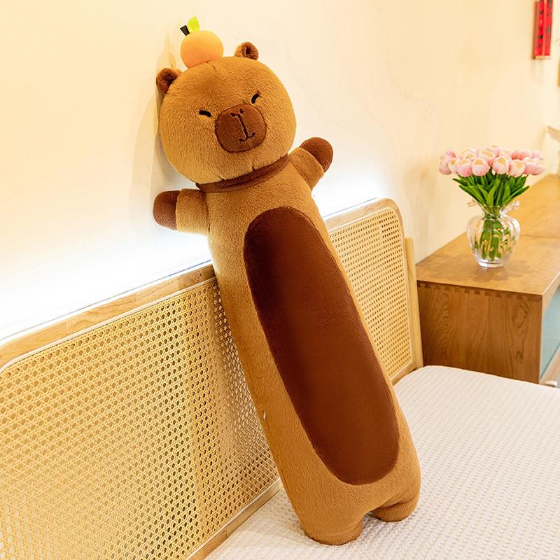Topped Orange Long Strip Capybara Plush Toy Cute Doll Girl Kid Gift Birthday