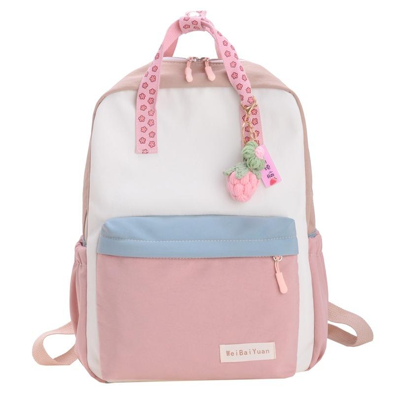 School BagsNew Fashion Trend Primary School Students 1-3 Grades Cute Pendant Lightweight Backpack Outdoor Leisure Travel Backpack