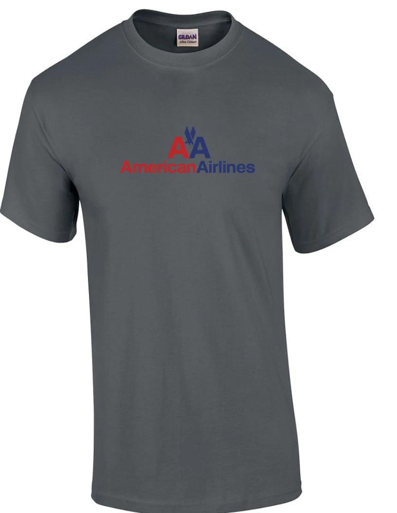 American Airlines Retro Logo Shirt US Airline Charcoal Gray T-Shirt S-5XL L