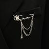 Metal Chain Tassel Chain Pin Butterfly Design Lapel Pin Chain Pendant Brooches  Wedding Party