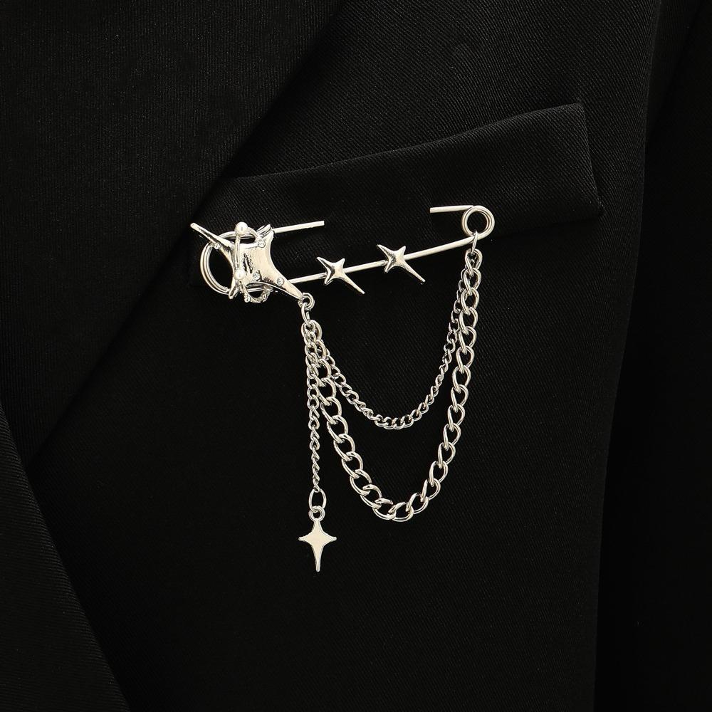 

Adjustable Chain Pendant Brooches Butterfly Design Collar Brooch Tassel Chain Pin Dance Neckwear Style-2