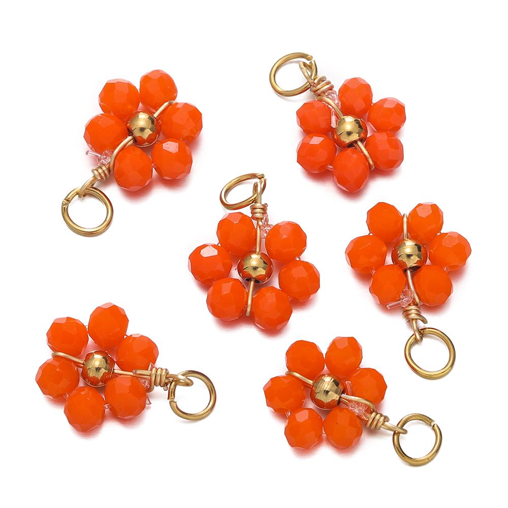 

5pcs/pack Crystal Small Flower Beads Charms Stainless Steel Pendants For DIY Bracelet Necklace Jewelry Making Accessories 5pcs