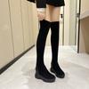 Inner Heightening Stockings Boots Women's 2026 Autumn and Winter Black Suede Over the Knee High Boots Versatile and Thin Boots