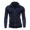 Hoodie Stand Collar Solid Color Warm Business Cardigan Men Coat for Autumn