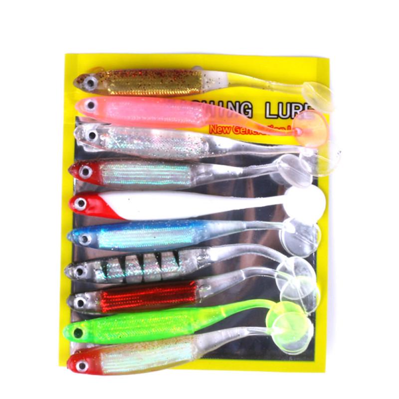 10pcs/Set Multicolor T Tail Soft Bait Fishing Gear Supplies