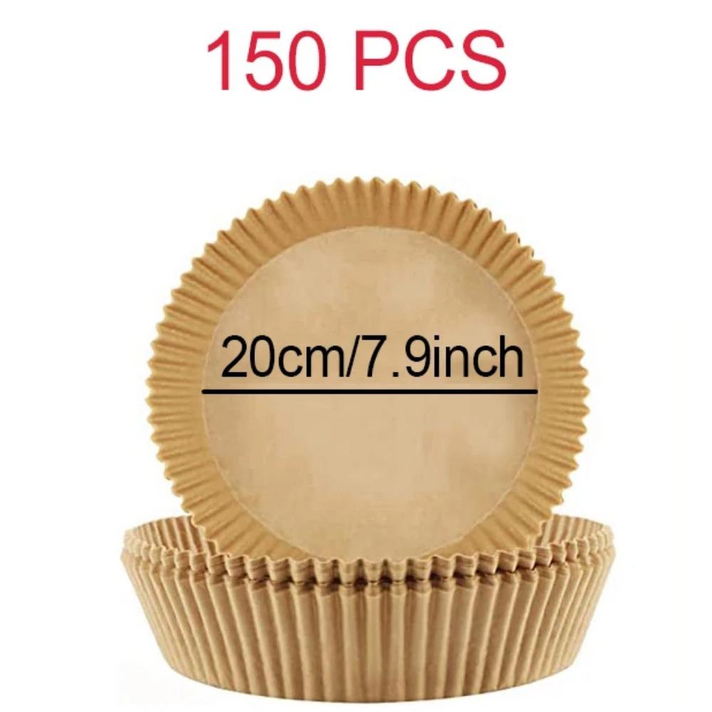 Large Air Fryer Paper Liner 23cm Square/Round Oil-proof Disposable Parchment Special Paper Tray Baking Mat Air Fryer Accessories