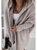 2025 Purple Batwing Knit Hoodie - Women's Loose-Fit Temperament Commuter Sweater Coat