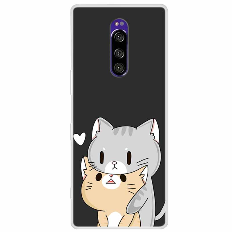 Funda de Silicona Suave para Sony Xperia 1 Funda Moda Transparente Fundas de Teléfono Tigre para Sony Xperia1 XZ4 SO-03L SOV40 J8110 Coque Parachoques