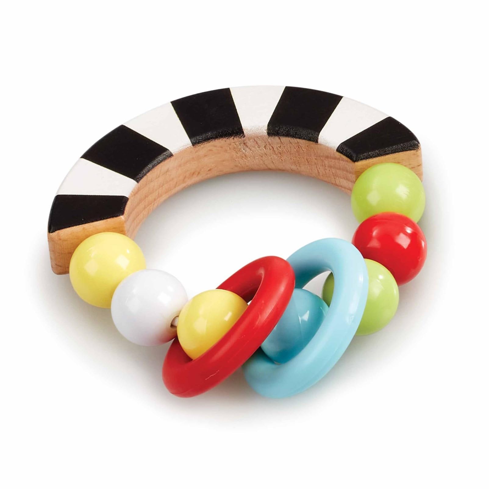 

Early Learning Centre Early Learning Center Wooden Bead Rattle for Babies 0 Months and Up, Baby Toy, Baby Gift, 200146, Authentic