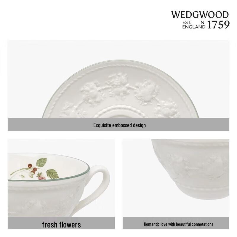 Wedgwood Frohe Feiertage Blaue Teetasse und Untertasse
