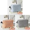 Vintage Striped Makeup Bag With Zipper Closure For Travel And Daily Use