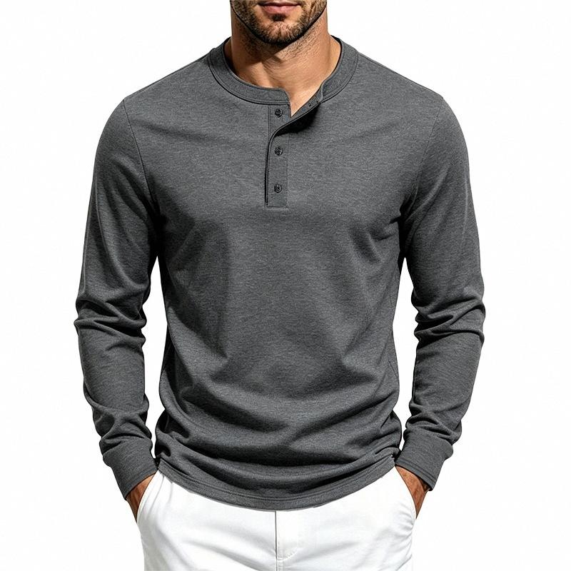Herren S EU Größe Langarm T-Shirt Slim Fit Lässig Basisschicht
