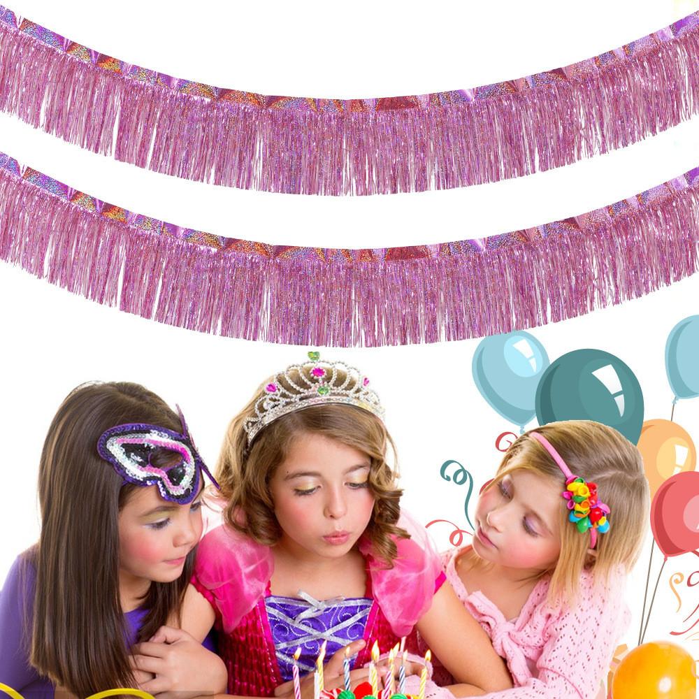 Laser Stunning Shimmering Rain Fringe Curtain For Festive Party Backgrounds