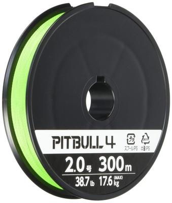 SHIMANO Pitbull 4 Fishing Line, 300m, Size 2.0, Lime Green, PL-M74S, Size 2, Green