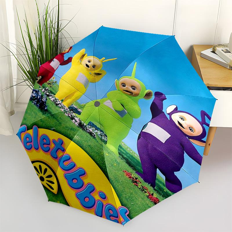 

Teletubbies, Outdoor Themed Automatic Opening and Closing Umbrella, Compact Travel Umbrella, Lightweight and Portable, Suitable for Beach Co