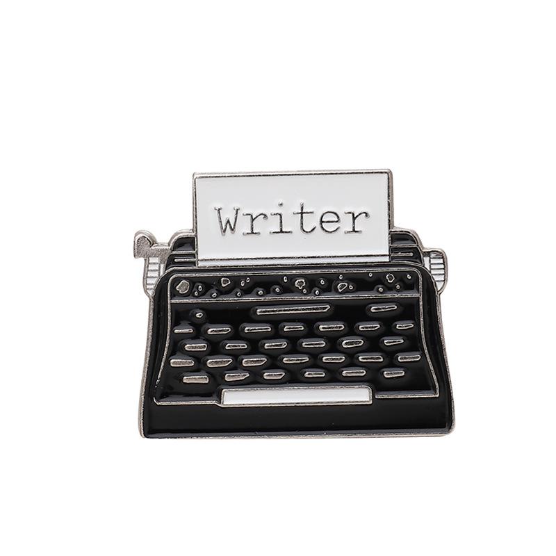 Usb Memory Card Vinyl Record Typewriter Enamel Pin Brooch Cartoon Women Men Denim Jackets Lapel Pins Backpack Badges Kids Fashio