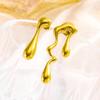 Stainless Steel Geometric Water Drop Earrings - Irregular, Sweet, Cool Design for Women