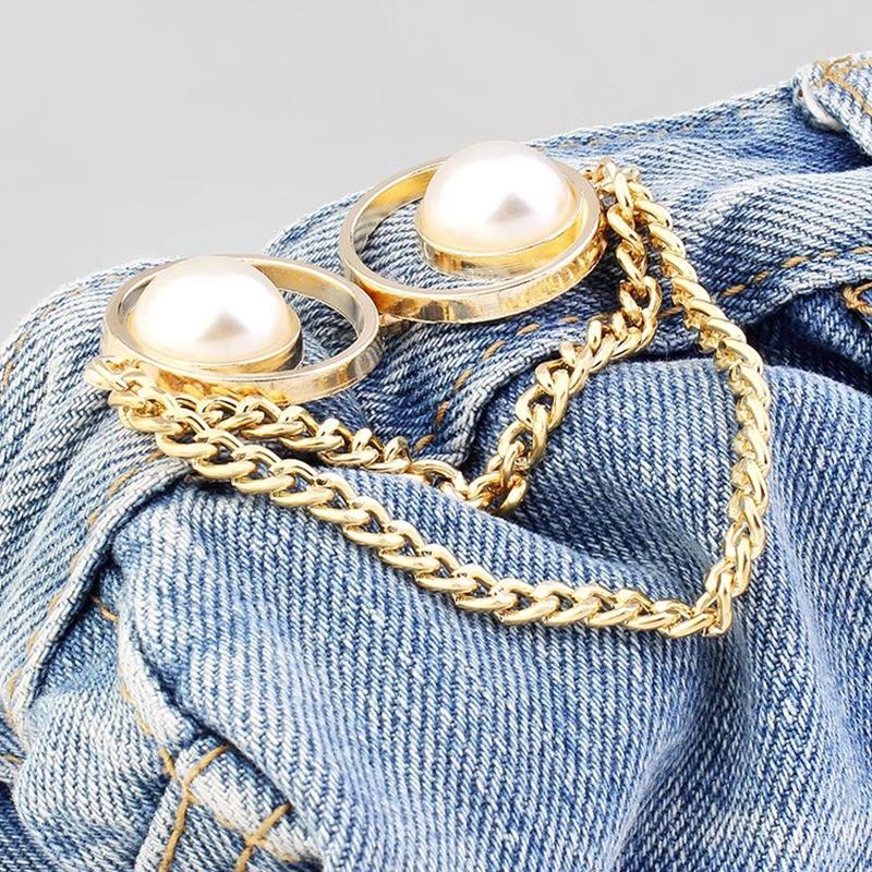 Ajusteur de Bouton de Jean Pour Pantalons Jupes Bouton Perle Gland Fermeture Pression Épingle de Pantalon Sans Couture Boucle de Taille de Jean Accessoires