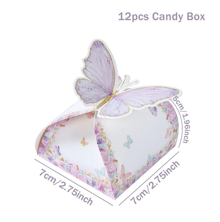 12pcs Butterfly Candy Boxes Gifts Packing Paper Boxes Birthday Party Decorations Girls Wedding Baby Shower Favors For Guest