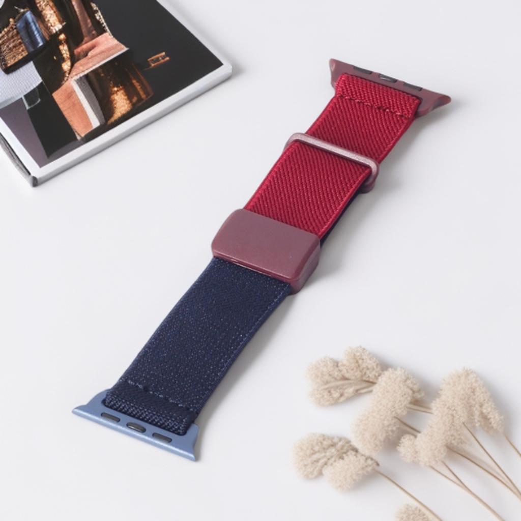 Magnetic Strap for Apple Watch Band 44mm 45mm 40mm 38mm 49mm Cute Two-tone Sport Nylon Stretchy Bracelets For iWatch Series11 10