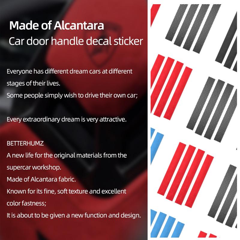 Betterhumz For Ford F-150 SVT Raptor 2015- Made of Alcantara Car Door Inner Handle Trim Sticker Tuning Decor 4PC Accessories