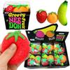 Brinquedo Squishy Frutas Groovy Banana Laranja Morango TPR Subida Lenta Alívio da Ansiedade Acessório Relaxante para Adulto