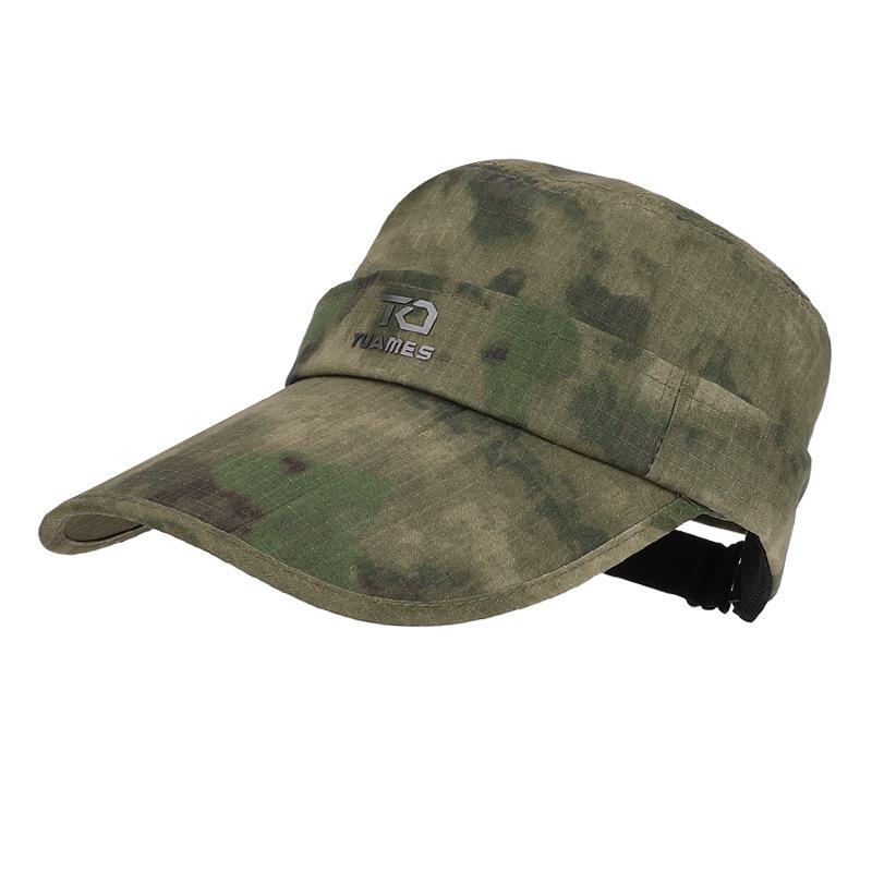 Spring Summer Empty Top Sunscreen Hat Outdoor Camouflage Large Cornice Two-Wear Sunshade Hat Men's Fishing Baseball Cap