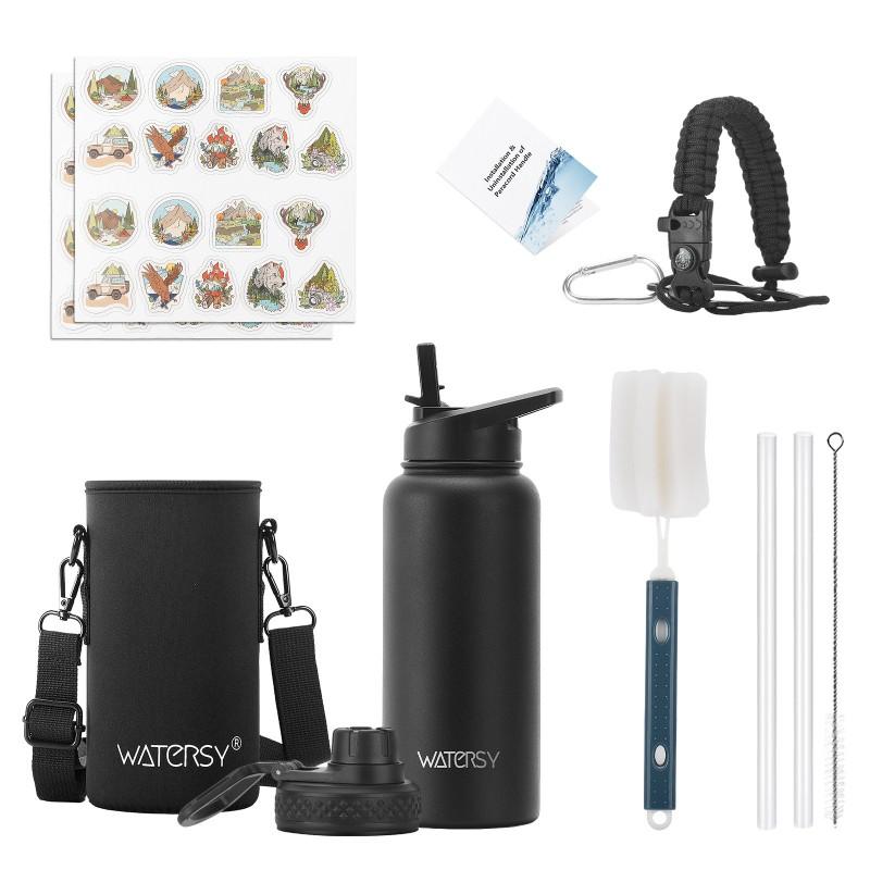 40oz Stainless Steel Insulated Travel Mug With Handle Loop Outdoor Sports Camping Office