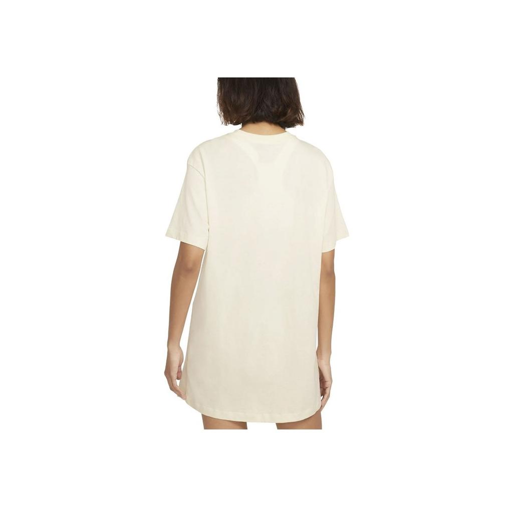 Nike Sportswear Essential Logo Loose Fit Crew Neck Short Sleeve Dress Women Dress Beige CJ2242-113