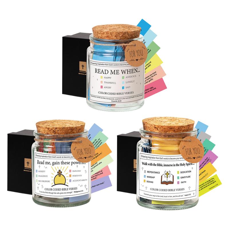 Christliches Kartenglas, buntes Glas mit Bibelversen, handgefertigt, christliches, buntes Bibelglas, Glas mit den besten Wünschen, Notiz zum Lesen zu Weihnachten