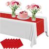 Preboun 6 Pcs Plastic New Year Sequin Table Runner 14 X 108 Inch Disposable Glitter Sequin Table Runner for Wedding Bridal Shower 50th Birthday Happy