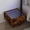 Nightstand with Infinity LED Smoked Oak 40x40x30 cm