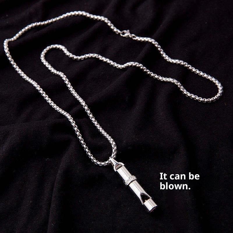 Whistle Necklace For Men And Women Trendy Hip-Hop Whistle Sweater Chain Long Minimalist Style Pendant Clothing Accessories